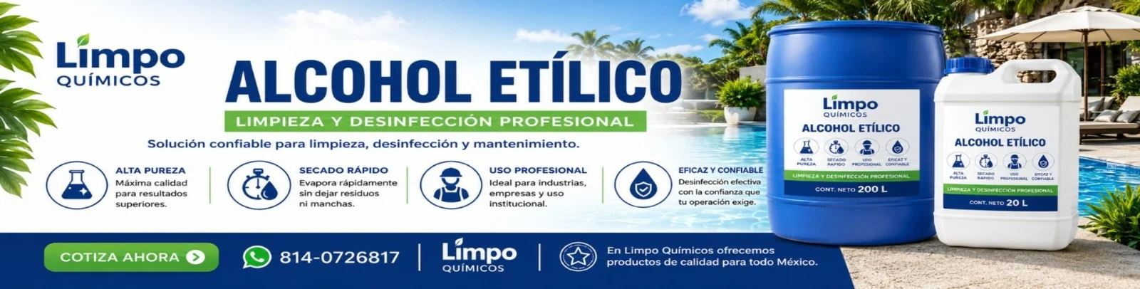 Alcohol Etílico de Limpo Químicos